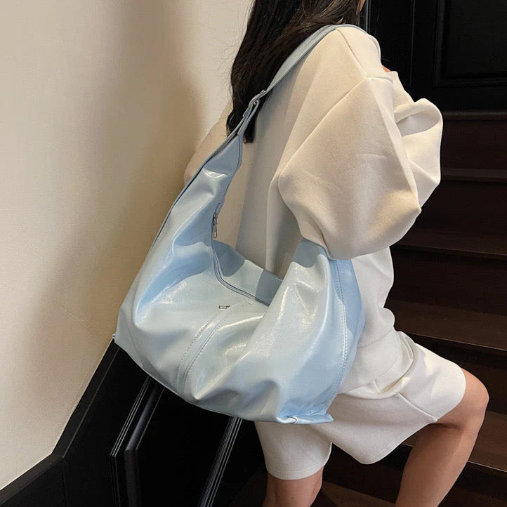 Soft Curved Oversized Adjustable Crossbody Hobo Bag