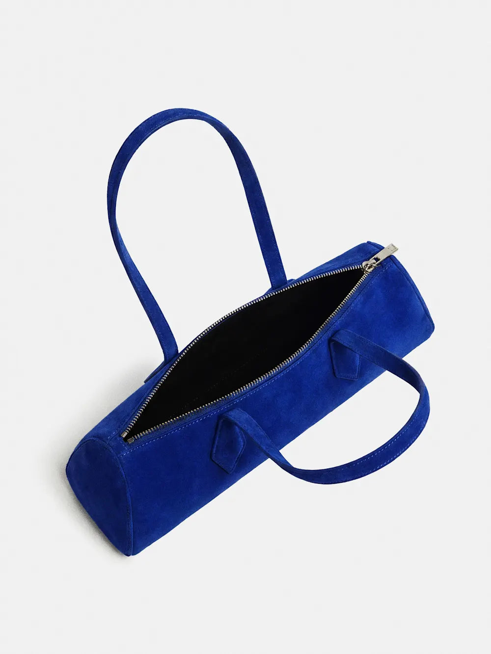 Bright Blue Velvet Rectangular East West Shoulder Bag