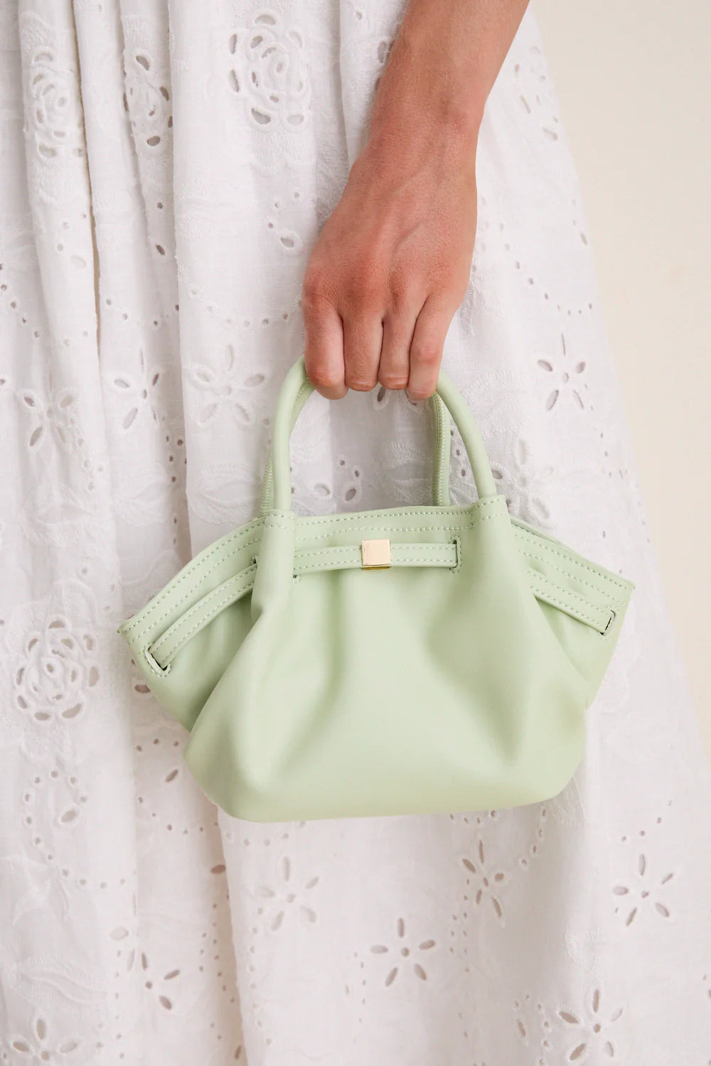 Gathered Flap Mini Satchel Crossbody Handbag