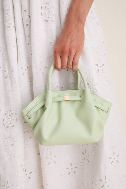 Gathered Flap Mini Satchel Crossbody Handbag