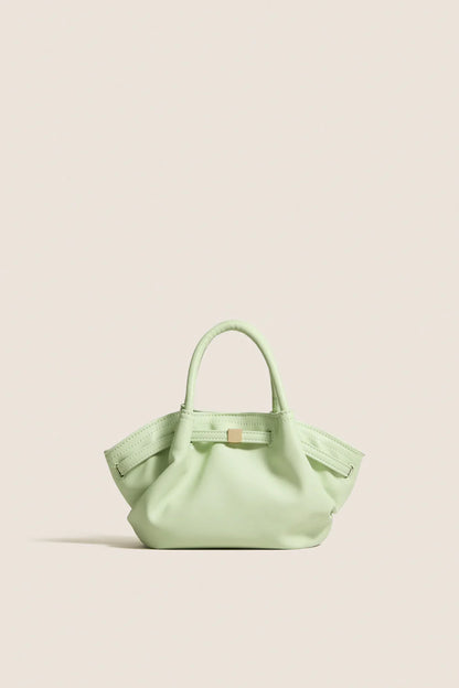 Gathered Flap Mini Satchel Crossbody Handbag