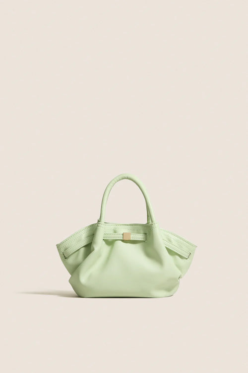 Gathered Flap Mini Satchel Crossbody Handbag