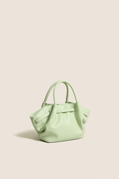 Gathered Flap Mini Satchel Crossbody Handbag