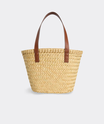 Hydrangea Embroidery Natural Reed Grass Summer Straw Beach Tote Bag