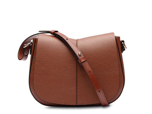Two Tone Flap Saddle Crossbody Purse