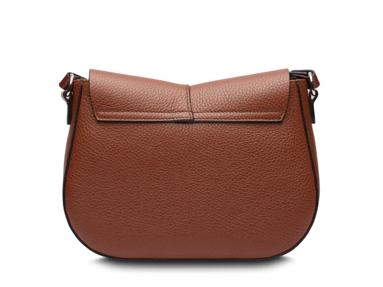 Two Tone Flap Saddle Crossbody Purse