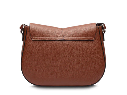Two Tone Flap Saddle Crossbody Purse