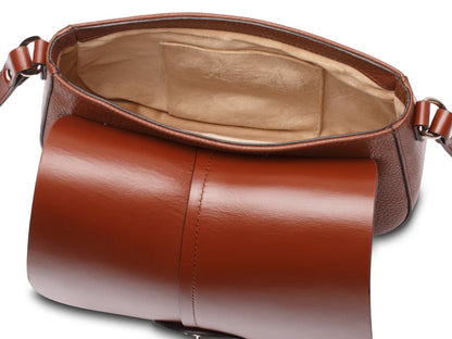 Two Tone Flap Saddle Crossbody Purse