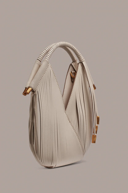 Laser Cut Fringe Dual Wear Micro Crossbody Handbag