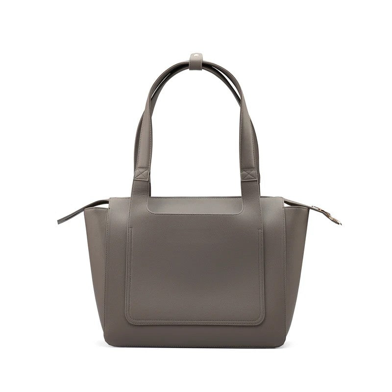 Multi-Pocket Vegan Leather Work Travel Tote Bag With Laptop Sleeve