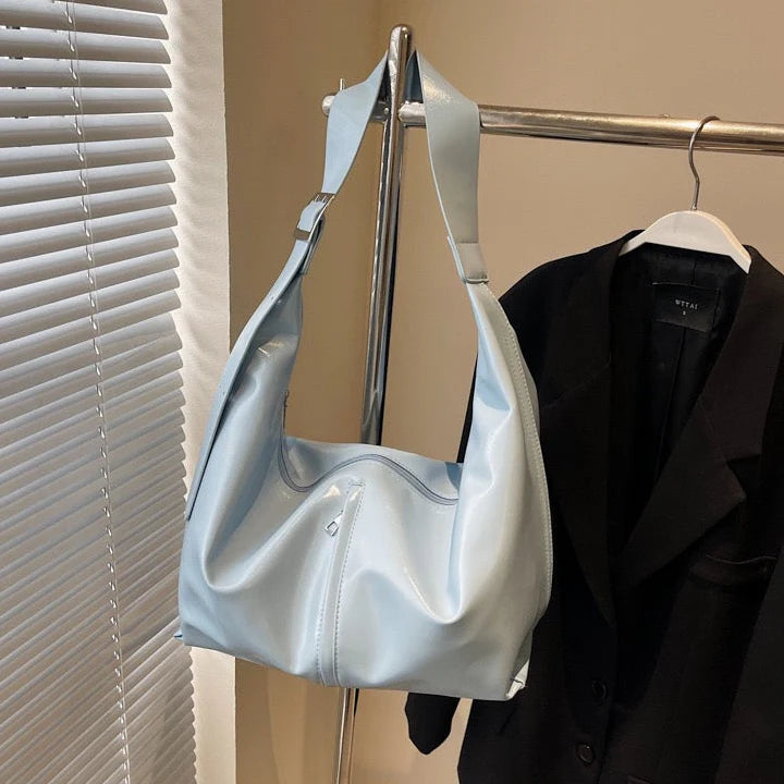 Soft Curved Oversized Adjustable Crossbody Hobo Bag