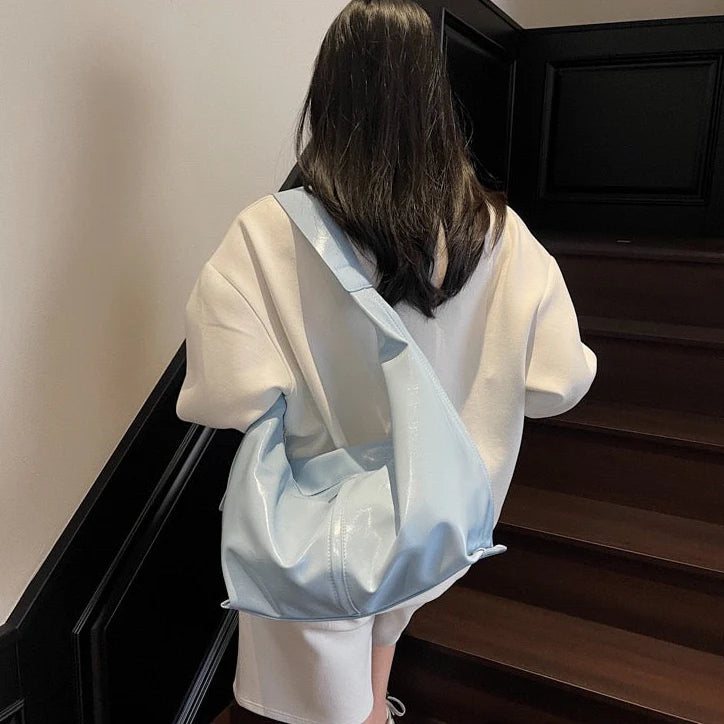 Soft Curved Oversized Adjustable Crossbody Hobo Bag