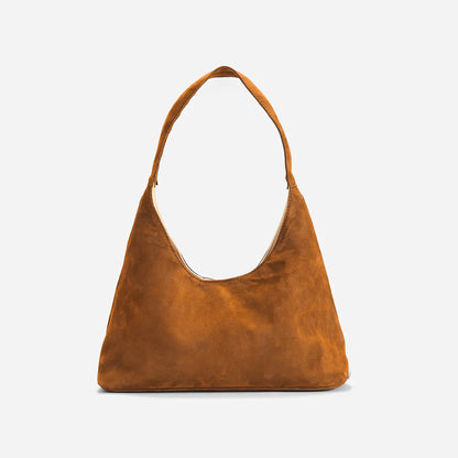 Warm Tone Soft Velvet Mini Slouchy Shoulder Bag