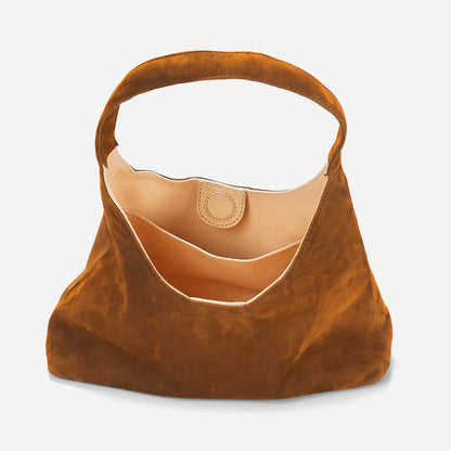 Warm Tone Soft Velvet Mini Slouchy Shoulder Bag