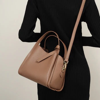 Dual Carry Structured Bucket Handbag