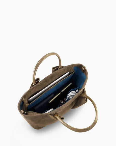 Multi Compartment Soft Velvet Work Tote Bag With Detachable Strap