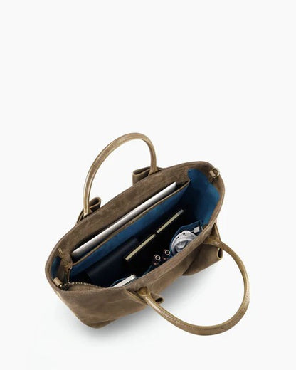 Multi Compartment Soft Velvet Work Tote Bag With Detachable Strap