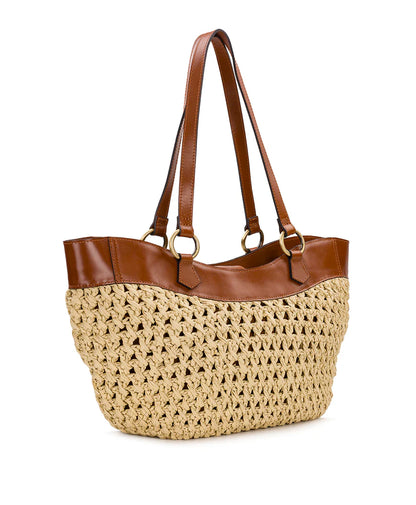 Hollow Woven Straw Large Capacity Summer Beach Tote Bag