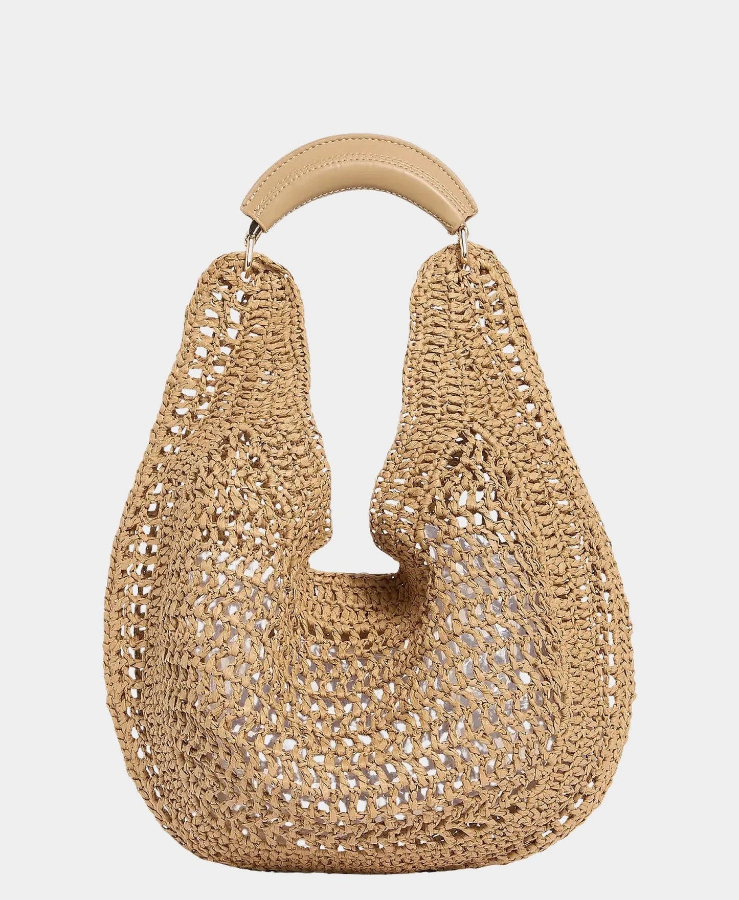Banana Shape Hollow Woven Summer Straw Hobo Beach Bag