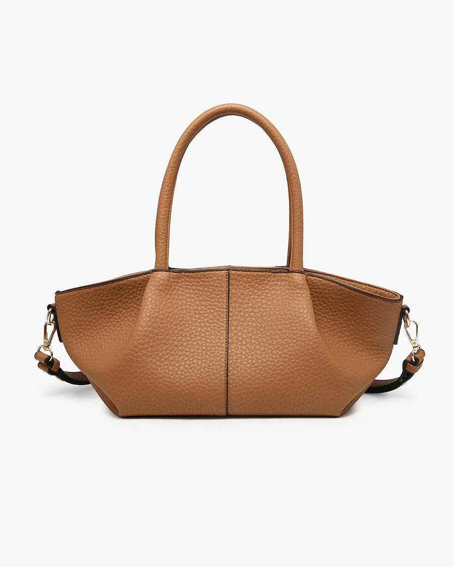 Baguette Shape Vegan Leather 2-Way Hand Crossbody Tote Bag