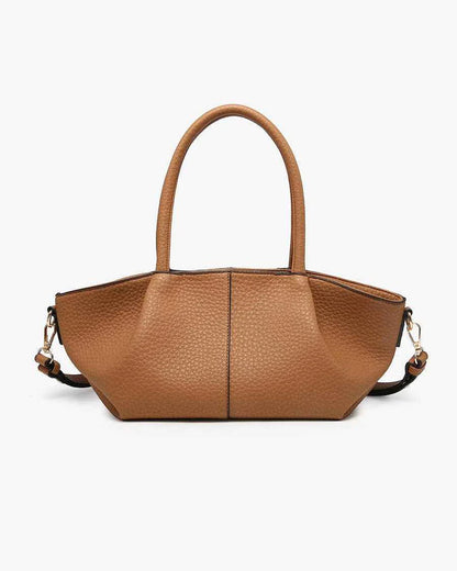 Baguette Shape Vegan Leather 2-Way Hand Crossbody Tote Bag