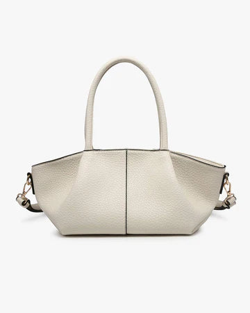 Baguette Shape Vegan Leather 2-Way Hand Crossbody Tote Bag